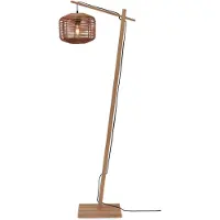 Good&Mojo - Lampadaire Tanami - bambou/rotin - 55x30x150cm pour salon, chambre à coucher