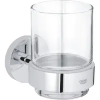GROHE QuickFix Start - Gobelet à dents avec support, verre/chrome