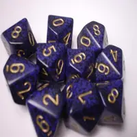 Chessex Jeu de dés polyédriques Speckled d10 - Or Cobalt