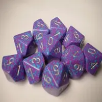 Chessex Jeu de dés polyédriques Speckled d10 - Argent Tétra