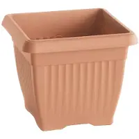 Prosperplast 5 X Pot De Fleurs, Carré, Terracotta Plastique 19 X 19 Cm Déco Plant Balcon Jardin