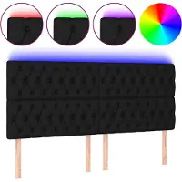 vidaXL Tête de lit LED noir 180x7x118/128 cm Tissu