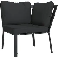 vidaXL Chaise de jardin avec coussins gris 76x76x79 cm Acier