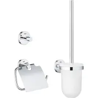 GROHE QuickFix Start - Set d'accessoires de toilette 3 en 1, supersteel 41204000