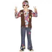 Guirca Hippie Boy Costume Multicolore 10-12 Years