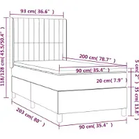 vidaXL Lit boxspring avec matelas bleu 90x200 cm Tissu