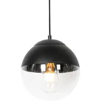 QAZQA Suspension rétro noire avec verre transparent 20 cm - Eclipse