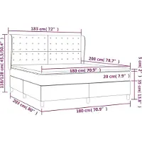 vidaXL Lit boxspring avec matelas gris clair 180x200 cm Tissu