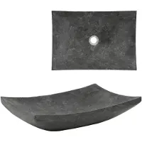 vidaXL Lavabo 50x35x12 cm marbre noir