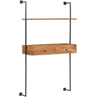 vidaXL Bureau mural 90x40x170 cm Bois d'acacia solide
