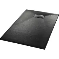vidaXL Bac de douche SMC Noir 100 x 80 cm