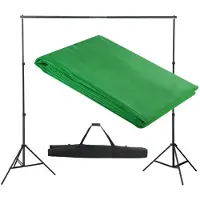 vidaXL Système de support de toile de fond 300 x 300 cm Vert
