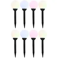 vidaXL Lampes solaires d'extérieur 8 pcs. LED Boule 15 cm RGB