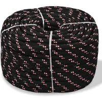 vidaXL Corde de bateau Polypropylène 14 mm 50 m Noir