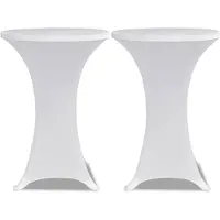 vidaXL Housses élastiques de table Ø 80 cm Blanc 2 pcs