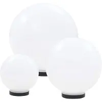 vidaXL Set de lampes de jardin LED 3 pcs. sphériques 20/30/40 cm PMMA