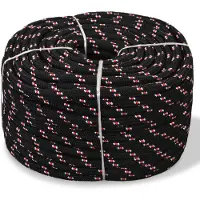 vidaXL Corde de bateau Polypropylène 10 mm 250 m Noir