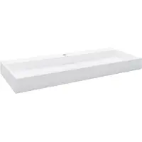 vidaXL Lavabo 120 x 46 x 11 cm Fonte minérale/fonte de marbre blanc