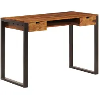 vidaXL Bureau 110 x 55 x 78 cm bois massif et acier