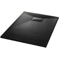 vidaXL Bac de douche SMC Noir 100 x 70 cm