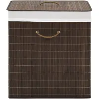 vidaXL Panier à linge rectangulaire Bambou Marron foncé