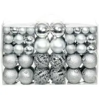 vidaXL Ensemble de boules de Noël 100 pcs 3/4/6 cm Argenté245712