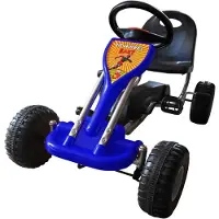 vidaXL Kart à pédales Bleu