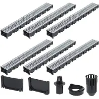 vidaXL Caniveaux de drainage 6 pcs Acier galvanisé 6 m