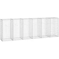 vidaXL Mur en gabion avec couvercles Acier galvanisé 300 x 50 x 100 cm