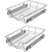 vidaXL Panier en treillis métallique 2 pcs 400 mm Argenté