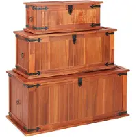 vidaXL Coffres de rangement 3 pcs. Bois massif d'acacia
