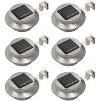 vidaXL Lampes solaires d'extérieur 6 LED rondes 12 cm blanc