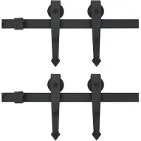 vidaXL Kit de ferrures pour portes coulissantes 2x183 cm acier noir