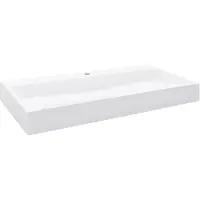 vidaXL Lavabo 100 x 46 x 11 cm Fonte minérale/fonte de marbre blanc