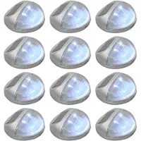 vidaXL Applique murale solaire d'extérieur LED 12 pcs. Rond Argenté