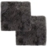 vidaXL Coussins de chaise lot de 2 Gris clair 40x40cm Mouton véritable