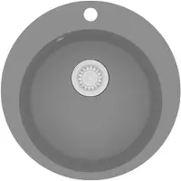 vidaXL Évier en granit simple bassin rond gris