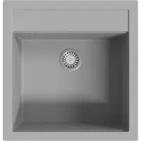 vidaXL Évier en granit simple bassin gris