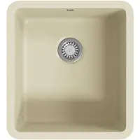 vidaXL Évier en granit simple bassin beige