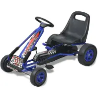 vidaXL Go-kart à pédales avec siège réglable bleu