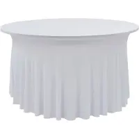 vidaXL Nappes élastiques de table avec jupon 2 pcs 180x74 cm Blanc