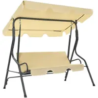 vidaXL Balancelle de jardin Blanc crème 170 x 110 x 153 cm