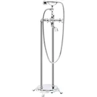 vidaXL Robinet de baignoire sur pied acier inoxydable 99,5 cm argenté