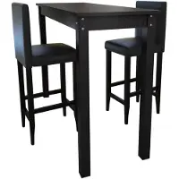 vidaXL Ensemble de bar Table de bar avec 2 tabourets de bar Noir