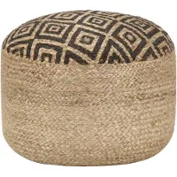 vidaXL Pouf fait à la main Noir 45 x 30 cm Jute