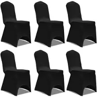 vidaXL Housse extensible de chaise Noir 6 pcs