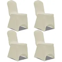 vidaXL Housse de chaise extensible 4 pcs crème
