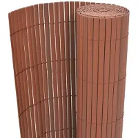 vidaXL Clôture de jardin double face PVC 90 x 500 cm Marron