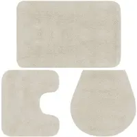 vidaXL Jeu de tapis de salle de bain 3 pcs Tissu Blanc