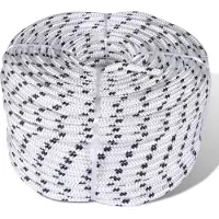 vidaXL Corde de bateau tressée Polyester 10 mm 250 m Blanc